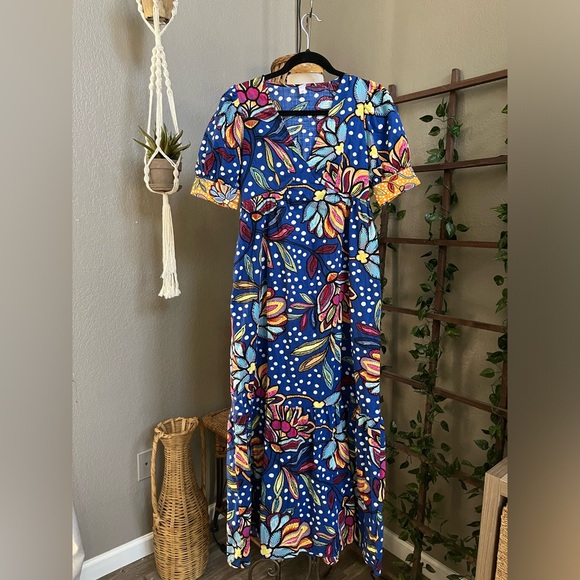 Tabitha Brown for Target Mixed Floral/Polka Dot Print Puff Sleeve Dress - Picture 7 of 14